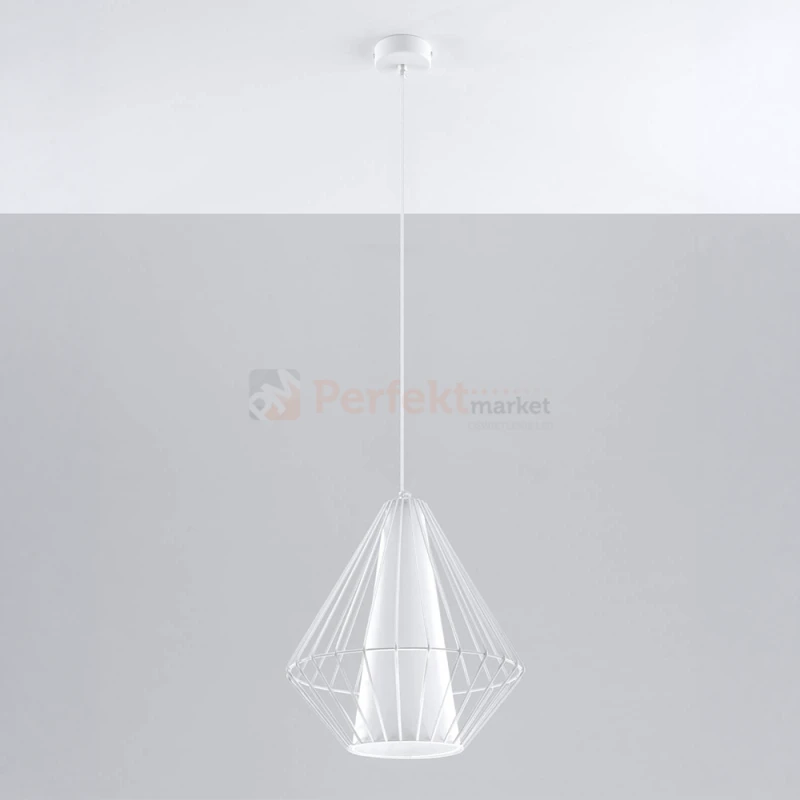 Lampa wisząca druciana loft Sollux Demi 1xE27 SL.0297 IP20 - biała 07
