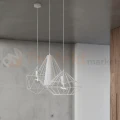 Lampa wisząca druciana loft Sollux Demi 1xE27 SL.0297 IP20 - biała 03