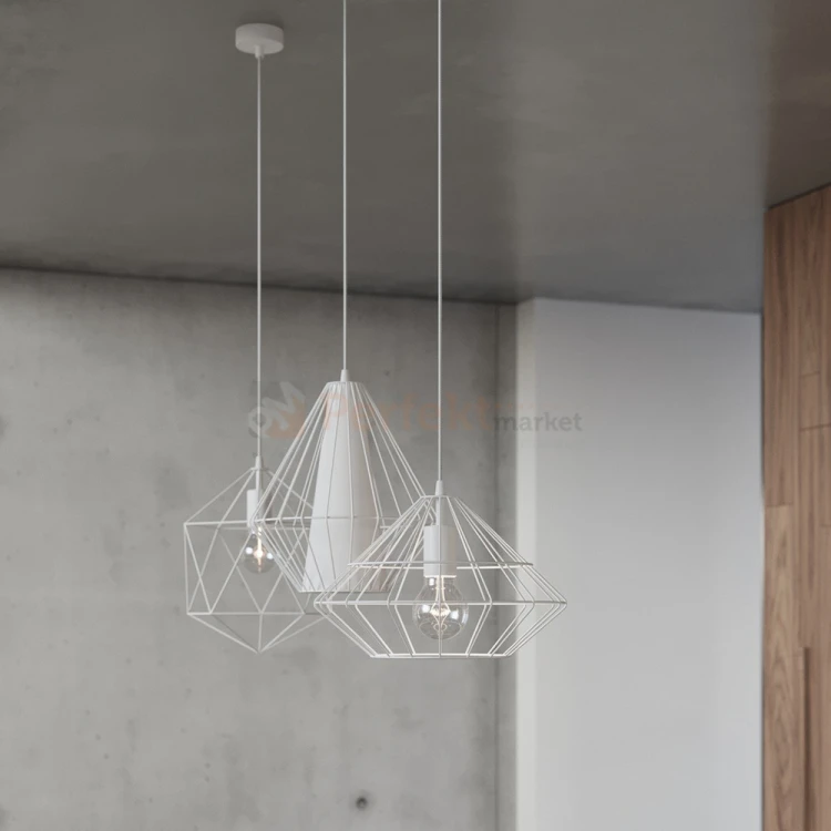 Lampa wisząca druciana loft Sollux Demi 1xE27 SL.0297 IP20 - biała 03