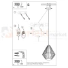 Lampa wisząca druciana loft Sollux Demi 1xE27 SL.0297 IP20 - biała 07