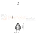 Lampa wisząca druciana loft Sollux Demi 1xE27 SL.0298 IP20 - czarna 08