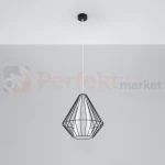 Lampa wisząca druciana loft Sollux Demi 1xE27 SL.0298 IP20 - czarna 01