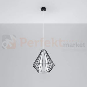 Lampa wisząca druciana loft Sollux Demi 1xE27 SL.0298 IP20 - czarna
