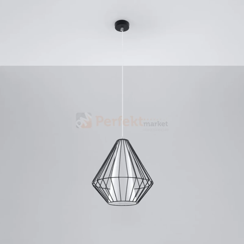 Lampa wisząca druciana loft Sollux Demi 1xE27 SL.0298 IP20 - czarna 07