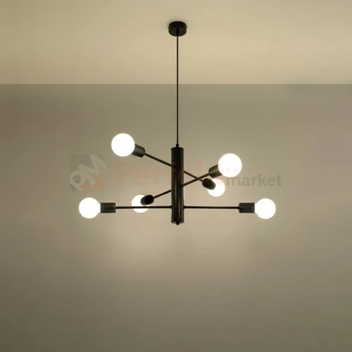 Żyrandol industrialny Sollux Duomo 6 6xE27 SL.0305 IP20 - czarny 02
