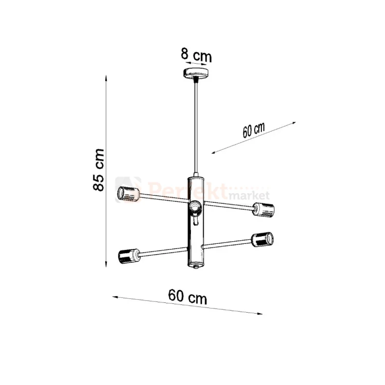 Żyrandol industrialny Sollux Duomo 6 6xE27 SL.0305 IP20 - czarny 07