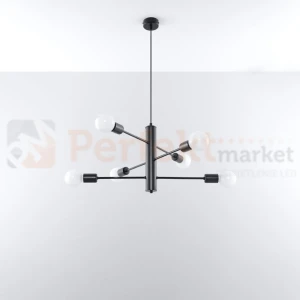 Żyrandol industrialny Sollux Duomo 6 6xE27 SL.0305 IP20 - czarny