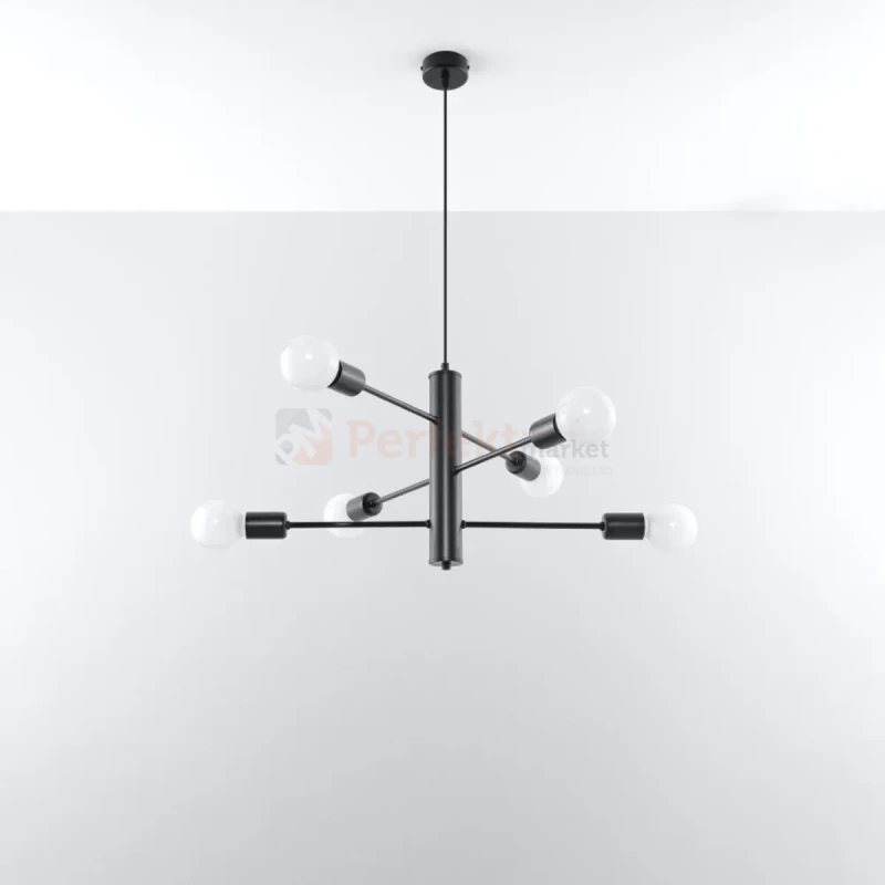 Żyrandol industrialny Sollux Duomo 6 6xE27 SL.0305 IP20 - czarny 08