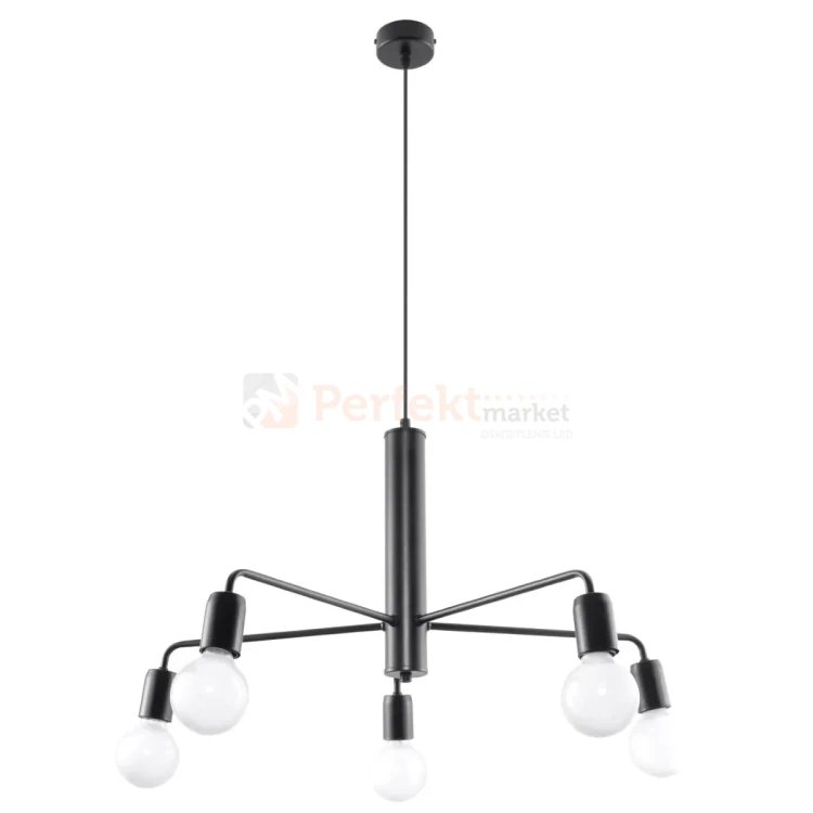 Żyrandol industrialny Sollux Duomo 5 5xE27 SL.0304 IP20 - czarny 06