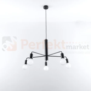 Żyrandol industrialny Sollux Duomo 5 5xE27 SL.0304 IP20 - czarny