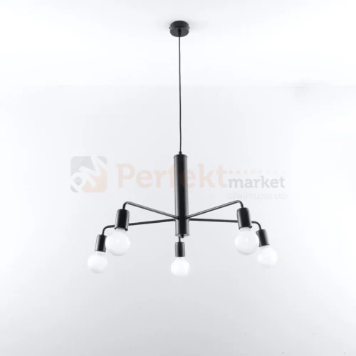 Żyrandol industrialny Sollux Duomo 5 5xE27 SL.0304 IP20 - czarny 01