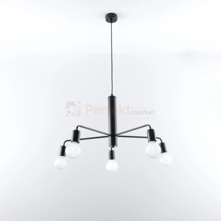 Żyrandol industrialny Sollux Duomo 5 5xE27 SL.0304 IP20 - czarny 01