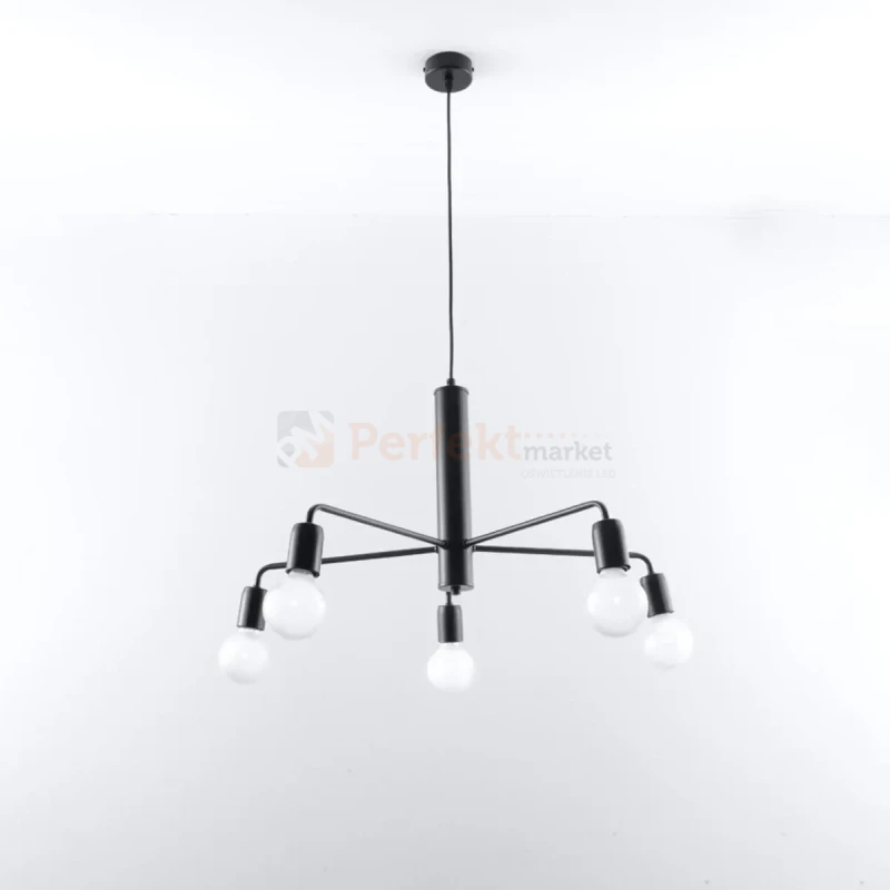 Żyrandol industrialny Sollux Duomo 5 5xE27 SL.0304 IP20 - czarny 08
