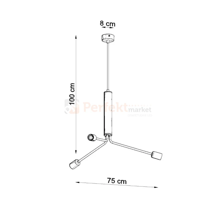 Żyrandol industrialny Sollux Duomo 3D 3xE27 SL.0303 IP20 - czarny 07