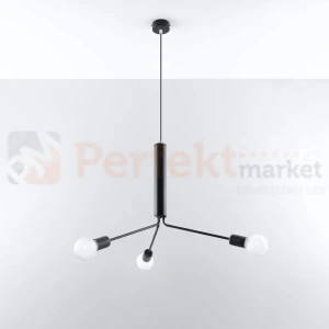 Żyrandol industrialny Sollux Duomo 3D 3xE27 SL.0303 IP20 - czarny