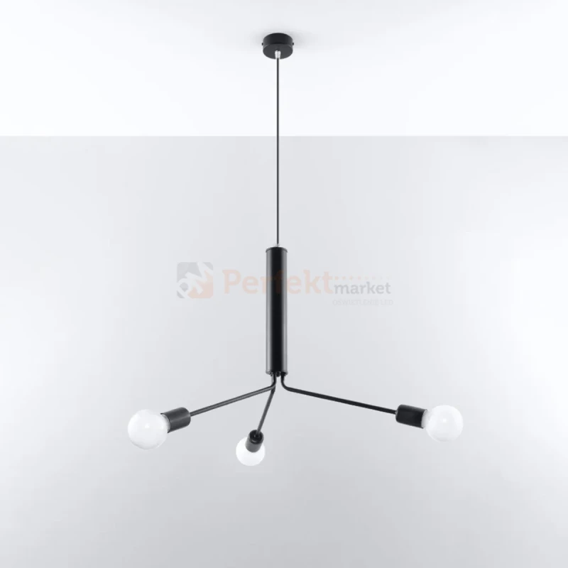 Żyrandol industrialny Sollux Duomo 3D 3xE27 SL.0303 IP20 - czarny 08