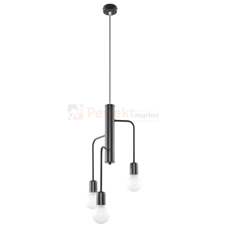 Żyrandol industrialny Sollux Duomo 3M 3xE27 SL.0302 IP20 - czarny 03
