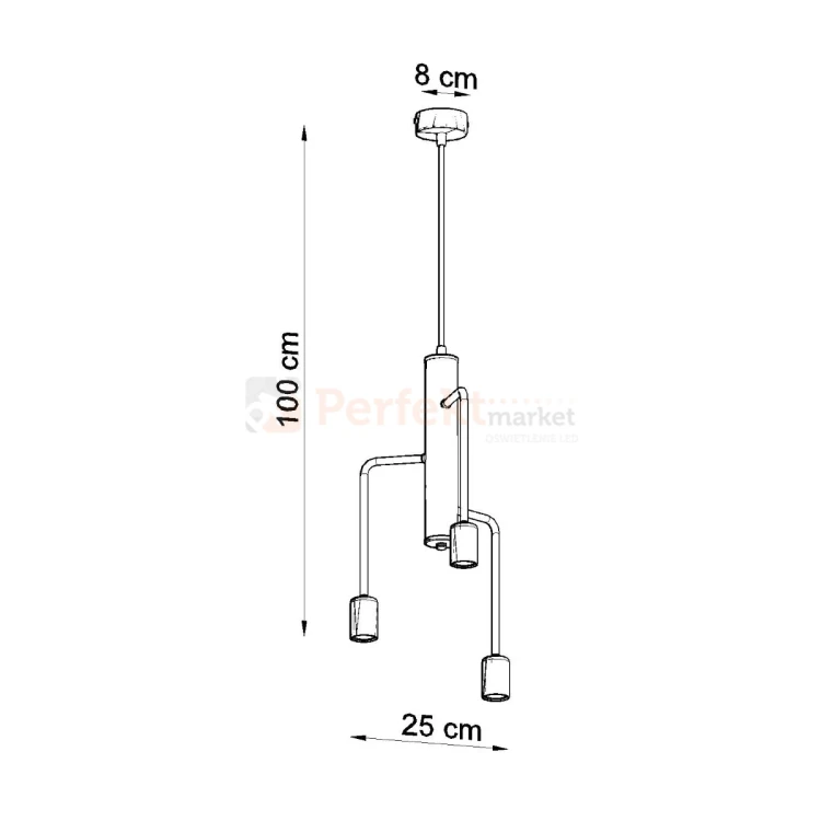 Żyrandol industrialny Sollux Duomo 3M 3xE27 SL.0302 IP20 - czarny 07