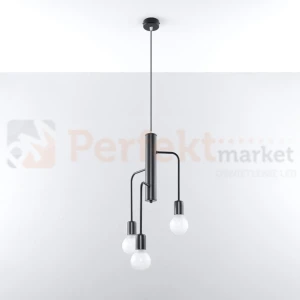 Żyrandol industrialny Sollux Duomo 3M 3xE27 SL.0302 IP20 - czarny