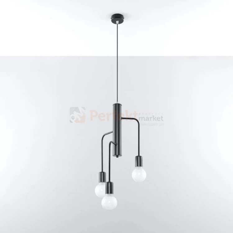 Żyrandol industrialny Sollux Duomo 3M 3xE27 SL.0302 IP20 - czarny 01