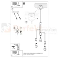 Żyrandol industrialny Sollux Duomo 3M 3xE27 SL.0302 IP20 - czarny 08