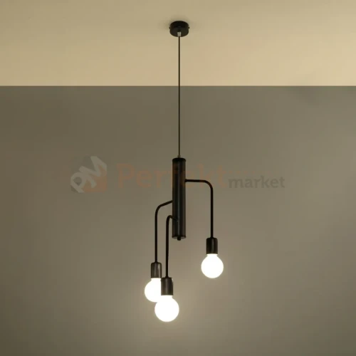 Żyrandol industrialny Sollux Duomo 3M 3xE27 SL.0302 IP20 - czarny 02
