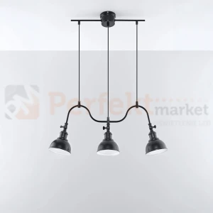Żyrandol industrialny loft Sollux Mare 3 3xE27 SL.0309 IP20 - czarny