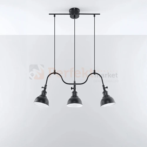 Żyrandol industrialny loft Sollux Mare 3 3xE27 SL.0309 IP20 - czarny 01