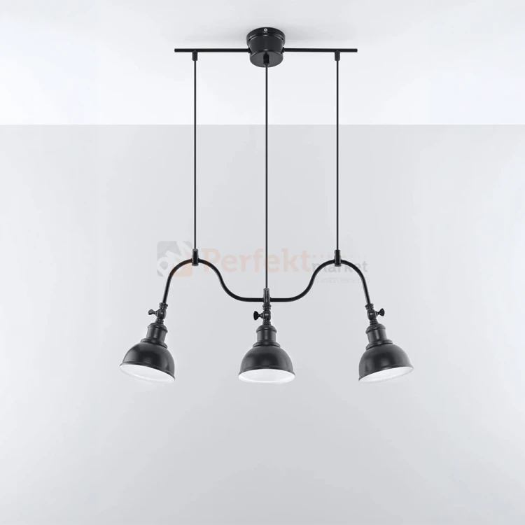 Żyrandol industrialny loft Sollux Mare 3 3xE27 SL.0309 IP20 - czarny 01
