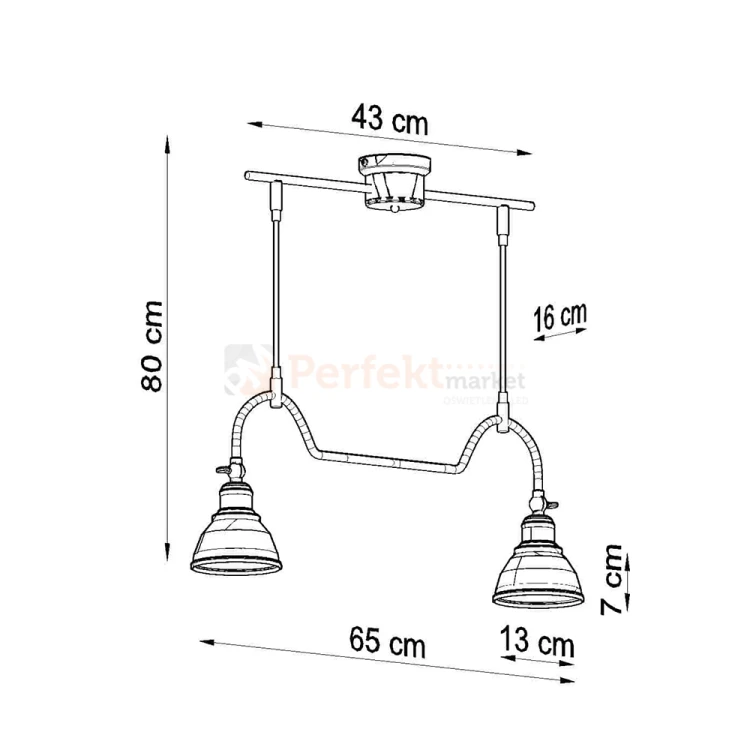 Żyrandol industrialny loft Sollux Mare 2 2xE27 SL.0308 IP20 - czarny 02