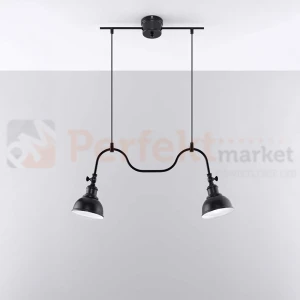 Żyrandol industrialny loft Sollux Mare 2 2xE27 SL.0308 IP20 - czarny