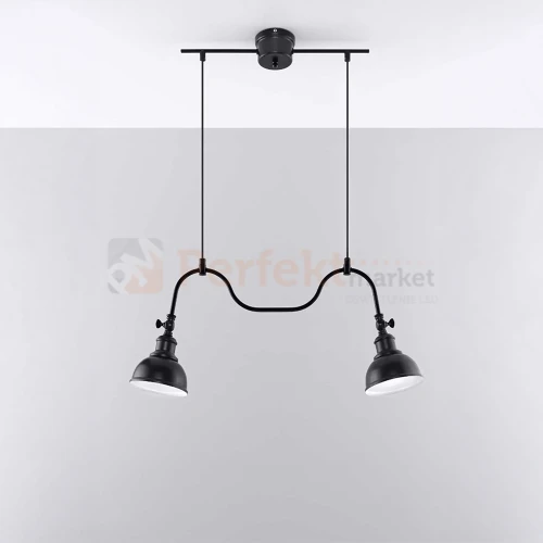 Żyrandol industrialny loft Sollux Mare 2 2xE27 SL.0308 IP20 - czarny 01