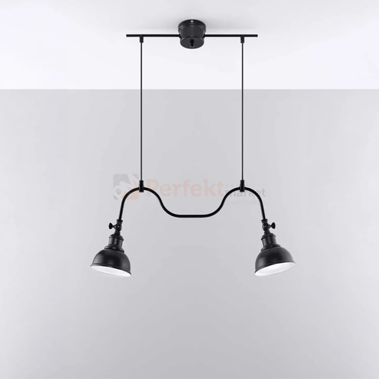 Żyrandol industrialny loft Sollux Mare 2 2xE27 SL.0308 IP20 - czarny 01