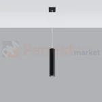 Lampa wisząca designerska tuba Sollux Lagos 1 1xGU10 SL.0327 IP20 - czarna 01