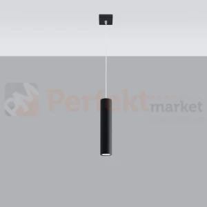 Lampa wisząca designerska tuba Sollux Lagos 1 1xGU10 SL.0327 IP20 - czarna