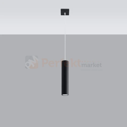 Lampa wisząca designerska tuba Sollux Lagos 1 1xGU10 SL.0327 IP20 - czarna 01
