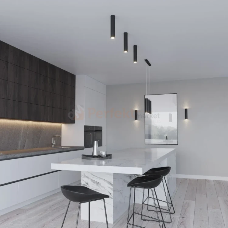 Lampa wisząca designerska tuba Sollux Lagos 1 1xGU10 SL.0327 IP20 - czarna 05