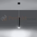 Lampa wisząca designerska tuba Sollux Lagos 1 1xGU10 SL.0327 IP20 - czarna 02
