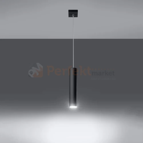 Lampa wisząca designerska tuba Sollux Lagos 1 1xGU10 SL.0327 IP20 - czarna 02