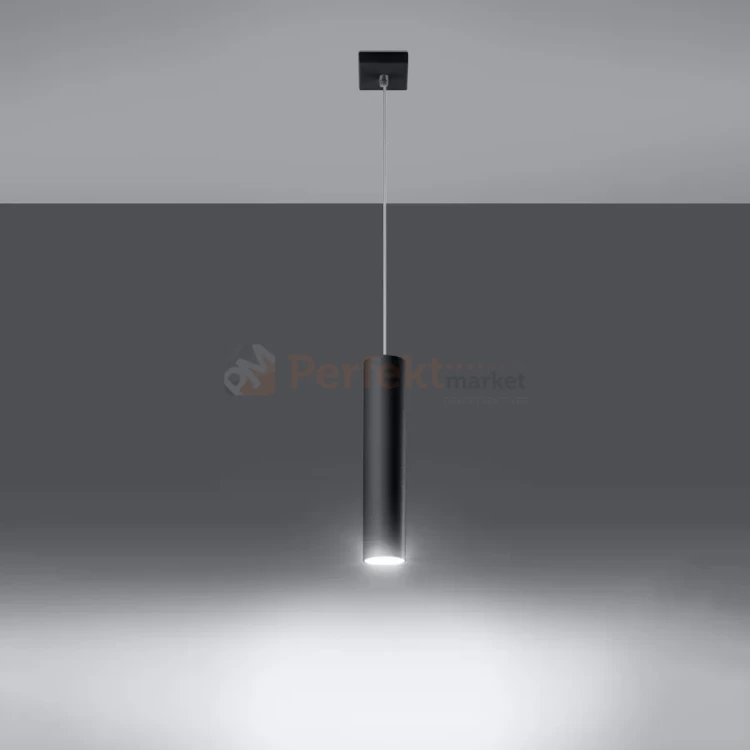 Lampa wisząca designerska tuba Sollux Lagos 1 1xGU10 SL.0327 IP20 - czarna 02