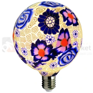 Żarówka dekoracyjna LED G125 LED E27 4W Folk Blue filament