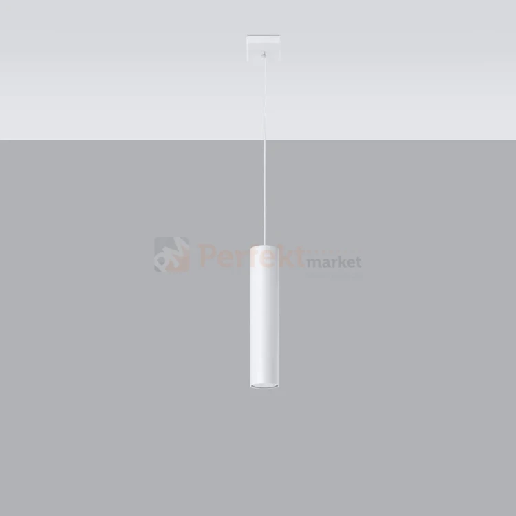 Lampa wisząca designerska tuba Sollux Lagos 1 1xGU10 SL.0323 IP20 - biała 01