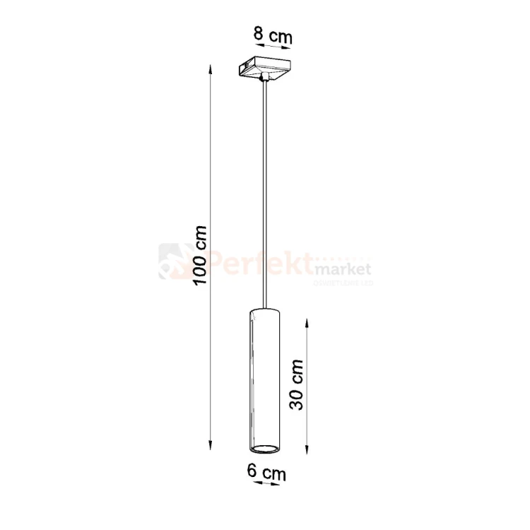 Lampa wisząca designerska tuba Sollux Lagos 1 1xGU10 SL.0323 IP20 - biała 08