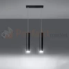 Lampa wisząca designerska tuba Sollux Lagos 2 2xGU10 SL.0328 IP20 - czarna 02