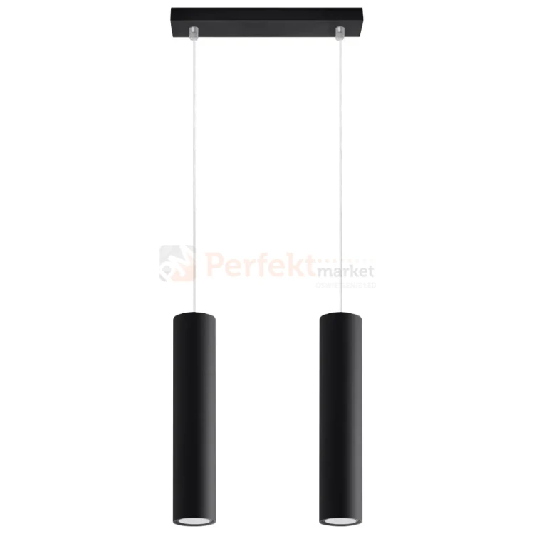 Lampa wisząca designerska tuba Sollux Lagos 2 2xGU10 SL.0328 IP20 - czarna  06