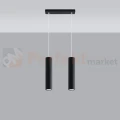 Lampa wisząca designerska tuba Sollux Lagos 2 2xGU10 SL.0328 IP20 - czarna 01