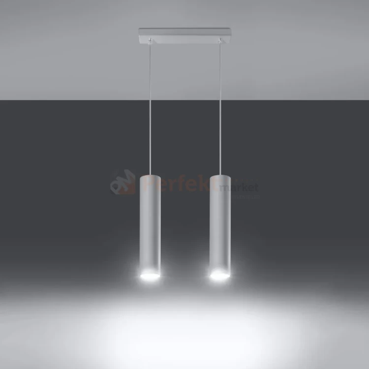 Lampa wisząca designerska tuba Sollux Lagos 2 2xGU10 SL.0324 IP20 - biała 02