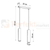 Lampa wisząca designerska tuba Sollux Lagos 2 2xGU10 SL.0324 IP20 - biała 07