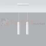 Lampa wisząca designerska tuba Sollux Lagos 2 2xGU10 SL.0324 IP20 - biała 01