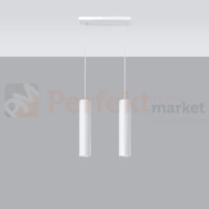 Lampa wisząca designerska tuba Sollux Lagos 2 2xGU10 SL.0324 IP20 - biała